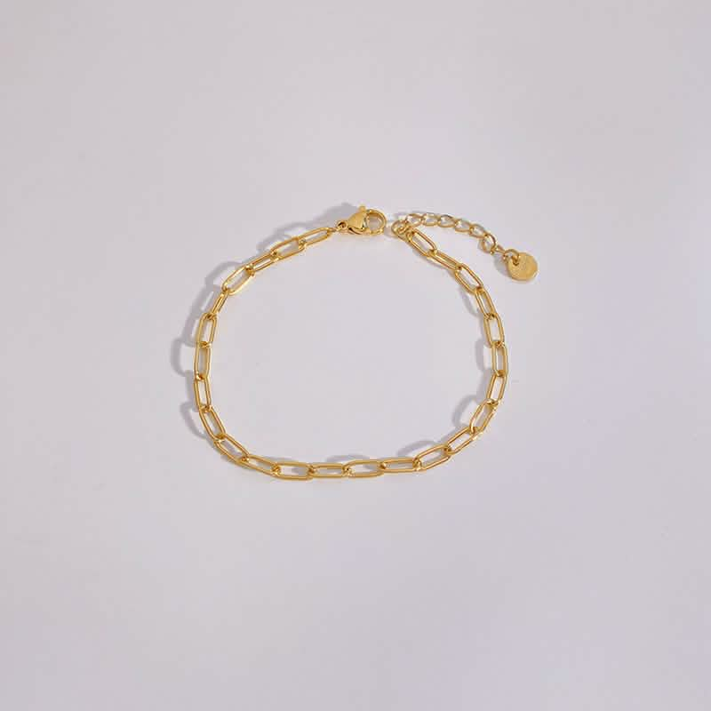 Paperclip Eleganz Armband | 18K Vergoldet