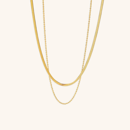 London & Layered Set | 18K Vergoldet