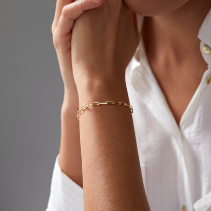 Paperclip Eleganz Armband | 18K Vergoldet